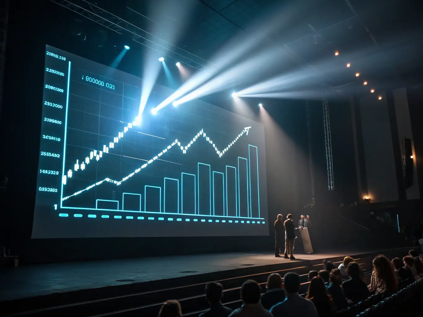 A graph showing positive financial growth in the Mexican market, with upward trending lines and data points, illustrating successful investment strategies.